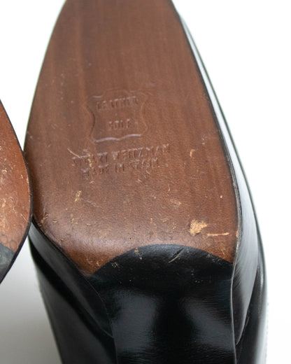 Vintage 1990s Stuart Weitzman Dalmatian Print Pony Hair Mule Heels / 35.5 (US 5.5)