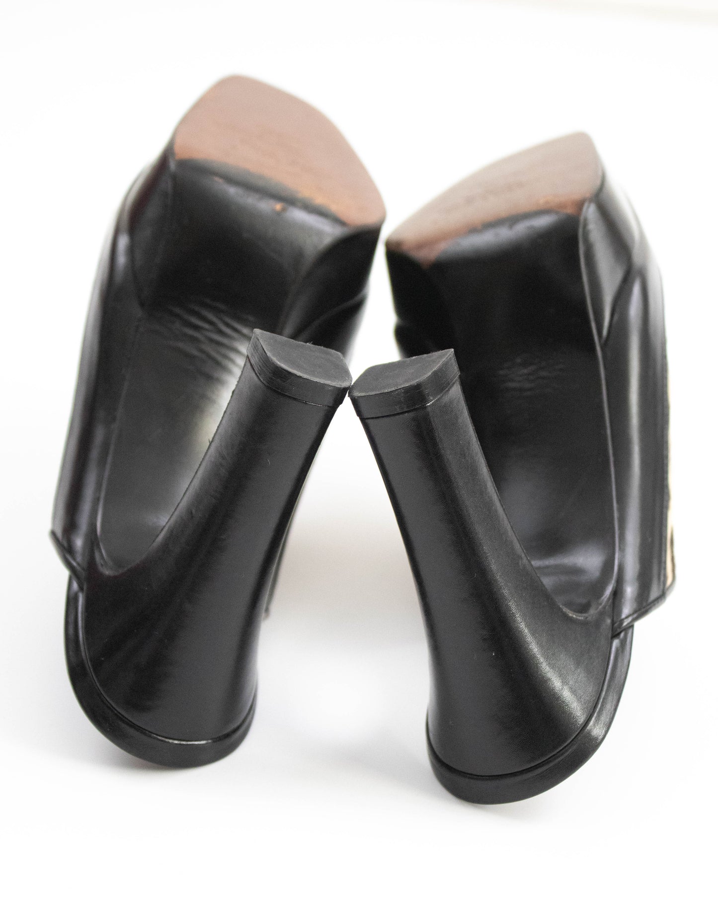 Vintage 1990s Stuart Weitzman Dalmatian Print Pony Hair Mule Heels / 35.5 (US 5.5)