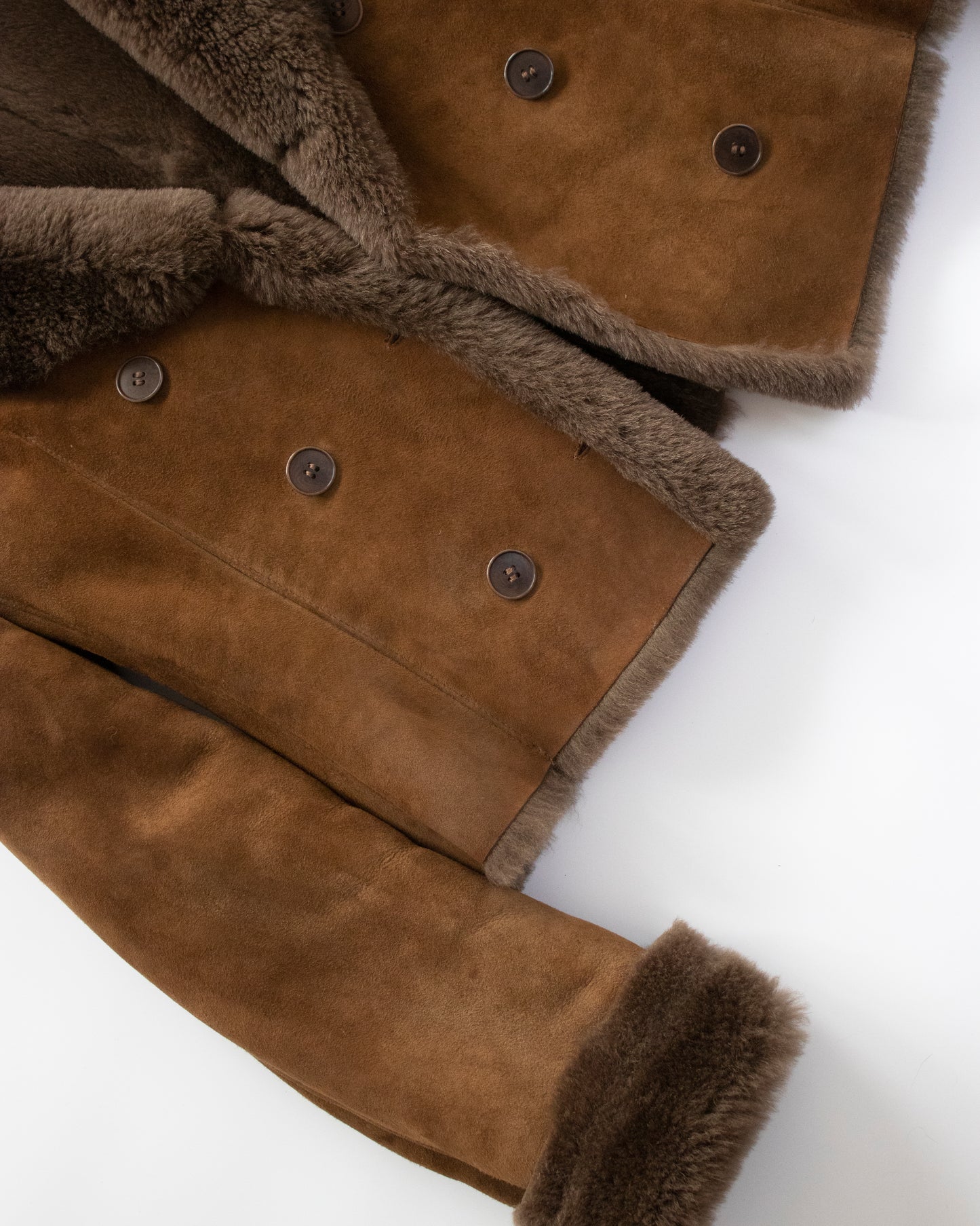 Vintage F/W 1994 Calvin Klein Collection Brown Lambskin Shearling Jacket / M