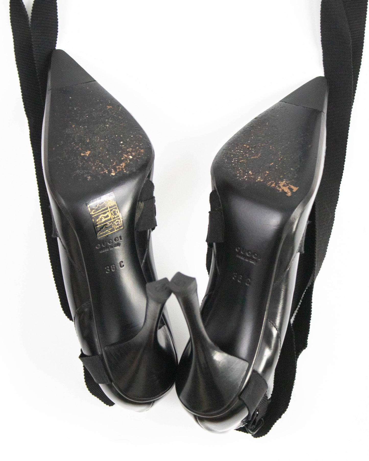 Vintage F/W 2002 Gucci Black Ankle Wrap Pointed Toe Runway Pumps / 36 (US 6)