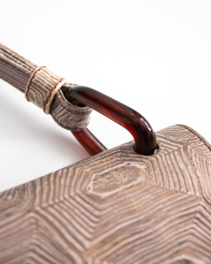 Vintage F/W 1996 Prada Tartaruga Lilac Embossed Leather Mini Bag