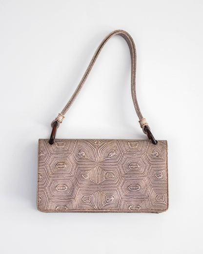 Vintage F/W 1996 Prada Tartaruga Lilac Embossed Leather Mini Bag