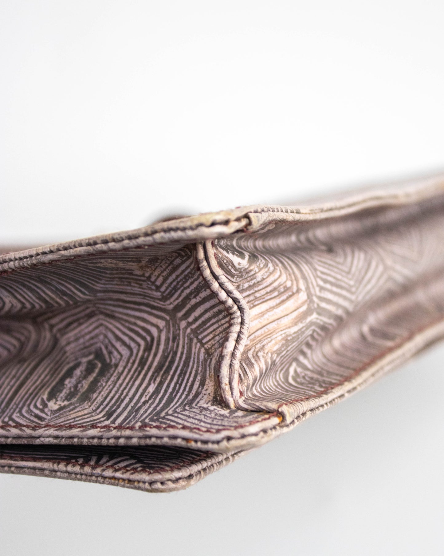 Vintage F/W 1996 Prada Tartaruga Lilac Embossed Leather Mini Bag