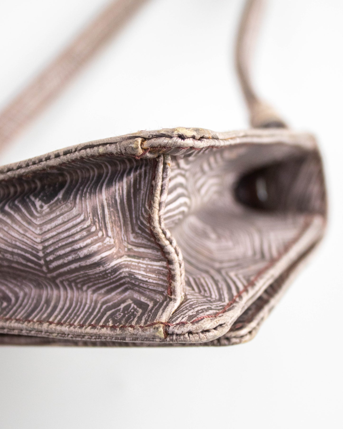 Vintage F/W 1996 Prada Tartaruga Lilac Embossed Leather Mini Bag