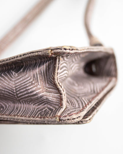 Vintage F/W 1996 Prada Tartaruga Lilac Embossed Leather Mini Bag