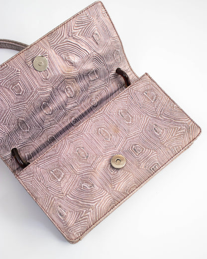Vintage F/W 1996 Prada Tartaruga Lilac Embossed Leather Mini Bag