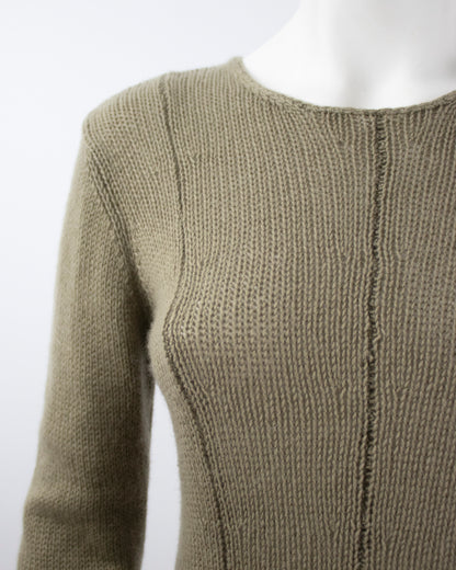 Vintage S/S 1994 Calvin Klein Collection Cashmere Beige/Khaki Knit Jumper / M