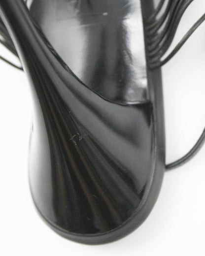 Vintage Gucci Black Braided Leather Sandals / 37.5 (US 7.5)