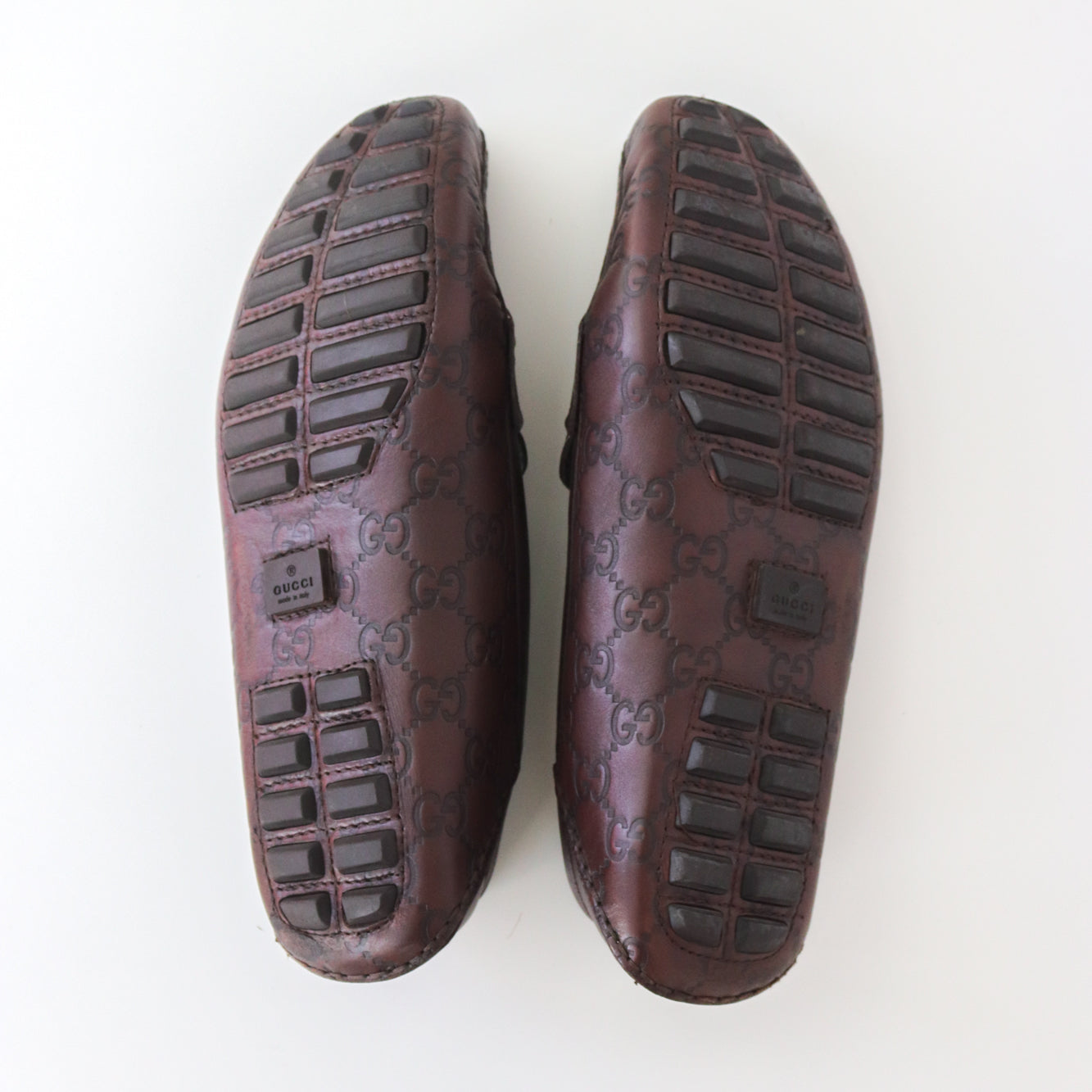 Vintage Gucci Guccissima Monogram Leather Loafers Moccasin Bamboo Horsebit Detail  / 40 (US 10)