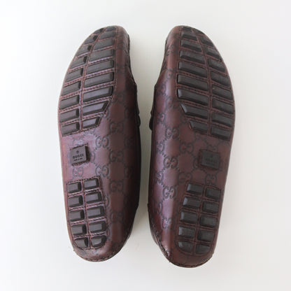Vintage Gucci Guccissima Monogram Leather Loafers Moccasin Bamboo Horsebit Detail  / 40 (US 10)