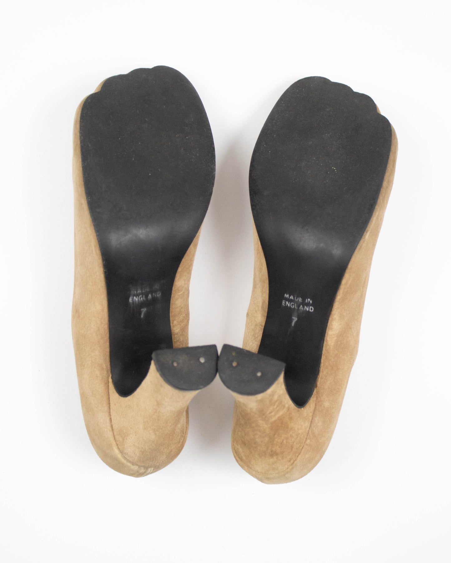 Vintage 2000s Vivienne Westwood Beige Suede Animal Toe Pumps / 40 (US 10)