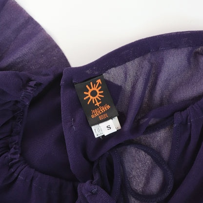 Vintage Jean Paul Gaultier Soleil Sea Life Purple Mesh Cropped Top / S