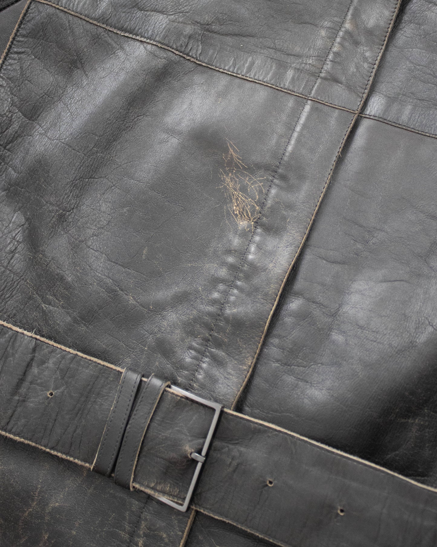 Vintage F/W 2000 Calvin Klein Collection Brown Leather Runway Jacket / S