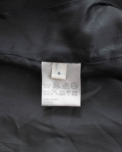 Vintage F/W 2000 Calvin Klein Collection Brown Leather Runway Jacket / S