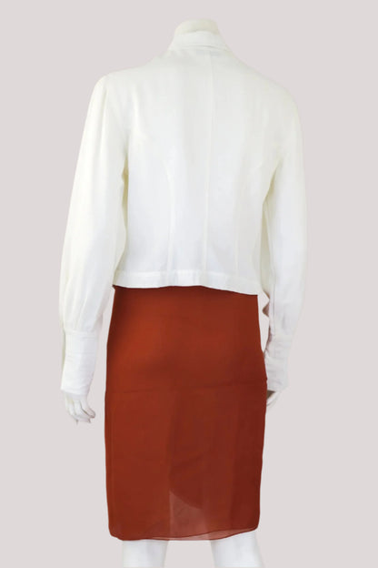 Vintage S/S 1993 Rifat Ozbek Embroidered Blouse Runway Top / IT 42 (S)