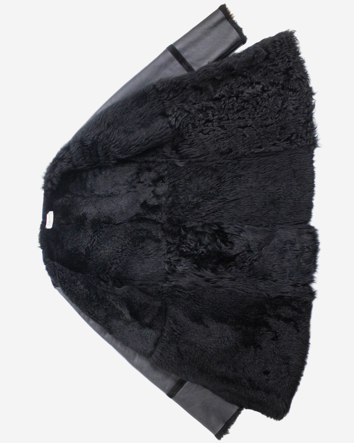 Vintage F/W 2002 Calvin Klein Collection Runway Black Shearling Coat / S