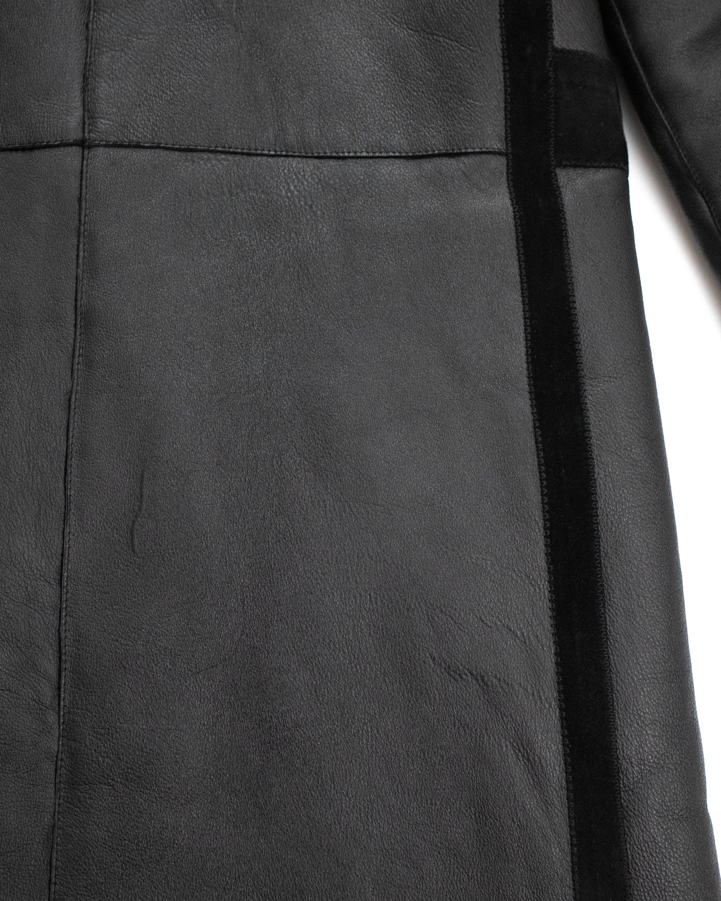 Vintage F/W 2002 Calvin Klein Collection Runway Black Shearling Coat / S