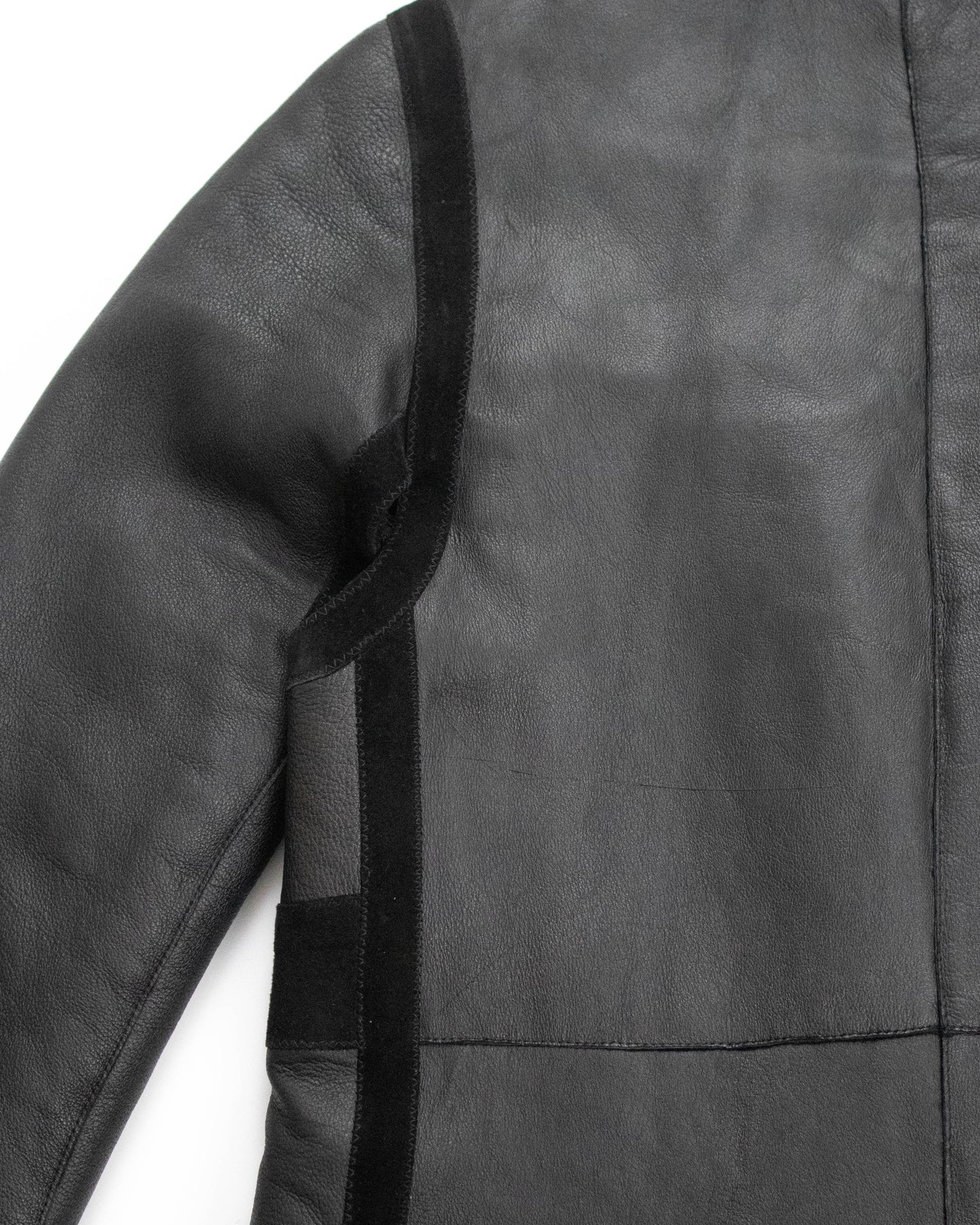 Vintage F/W 2002 Calvin Klein Collection Runway Black Shearling Coat / S
