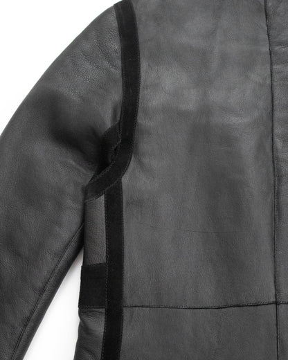 Vintage F/W 2002 Calvin Klein Collection Runway Black Shearling Coat / S