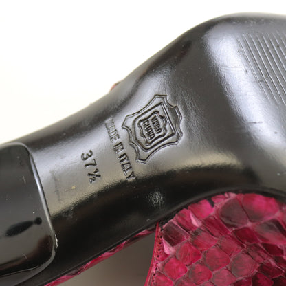 Vintage F/W 1999 Dolce&Gabbana Python Leather Snakeskin Square Toe Slingback Heels / 37.5 (US 7.5)