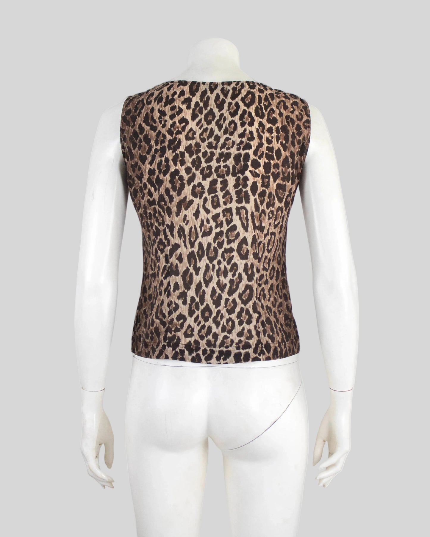 Vintage S/S 1997 Dolce&Gabbana Leopard Print Silk Tank Top / IT 42 (S)
