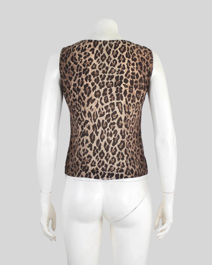 Vintage S/S 1997 Dolce&Gabbana Leopard Print Silk Tank Top / IT 42 (S)