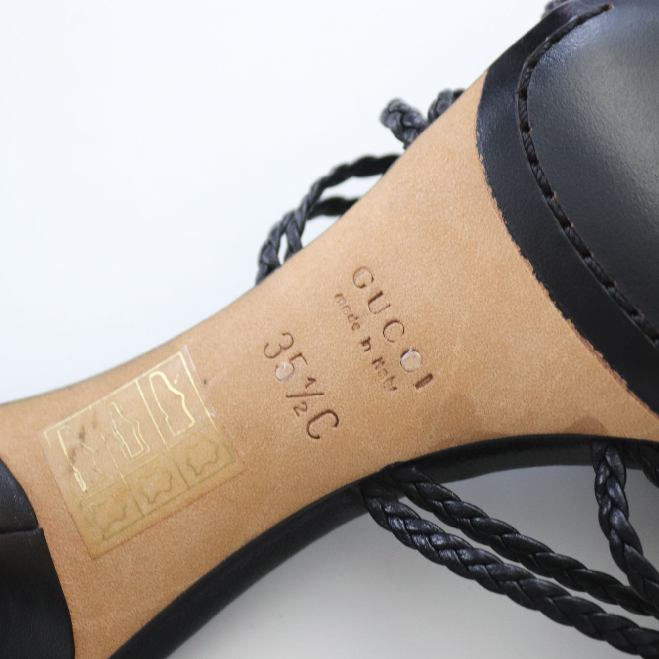 Vintage F/W 2002 Gucci by Tom Ford Black Braided Leather Mules / 35.5 (US 5.5)