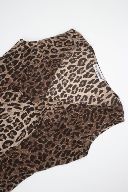 Vintage S/S 1997 Dolce&Gabbana Leopard Print Silk Tank Top / IT 42 (S)