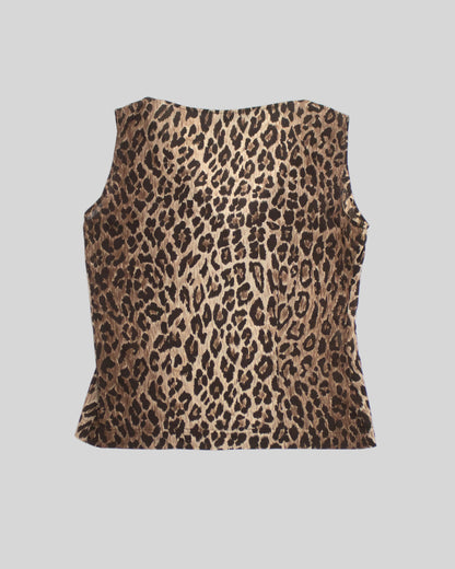 Vintage S/S 1997 Dolce&Gabbana Leopard Print Silk Tank Top / IT 42 (S)