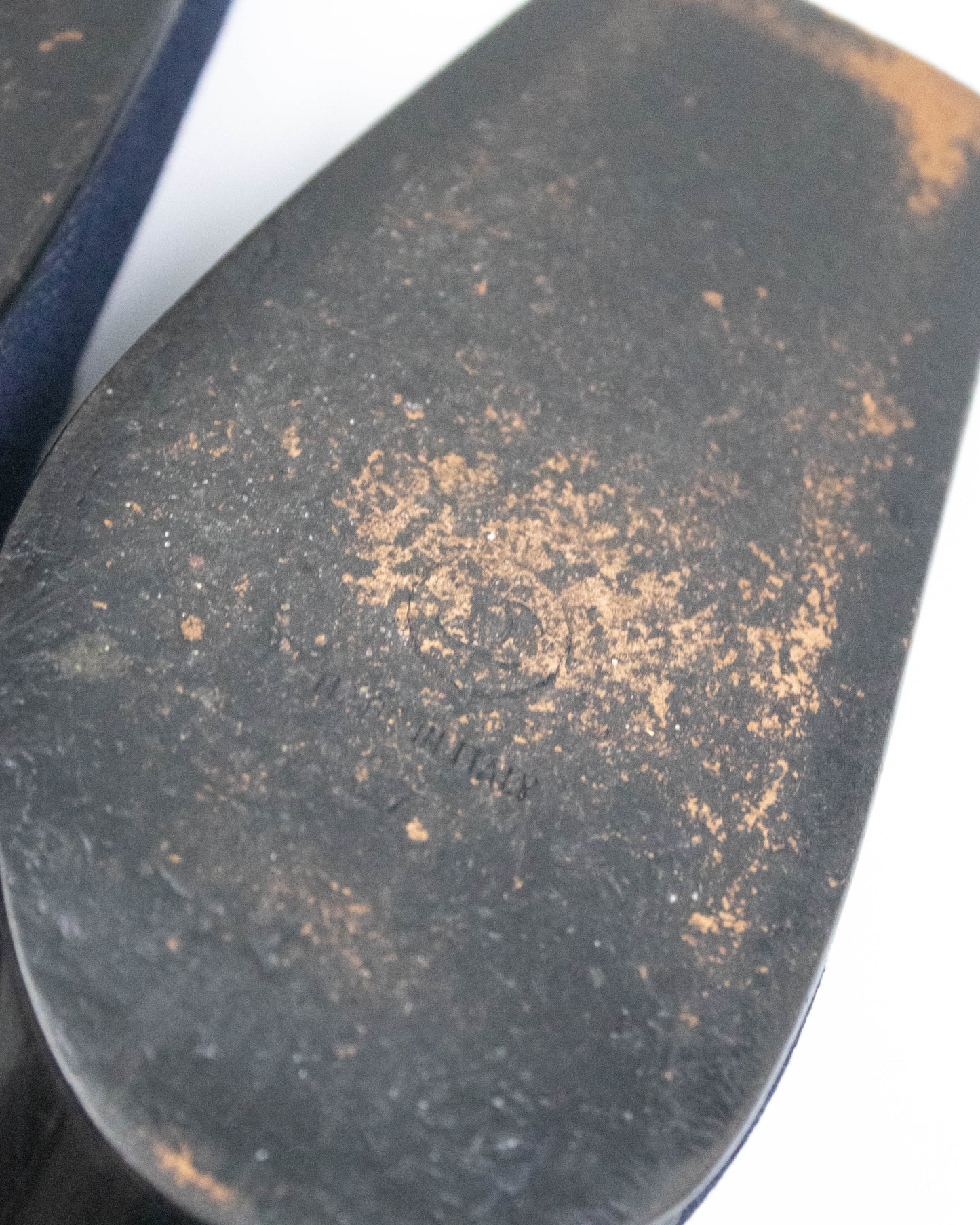 Vintage Chanel 2000 Denim Ballet Pointe Bow Detail Mule Heels / 37 (US 7)