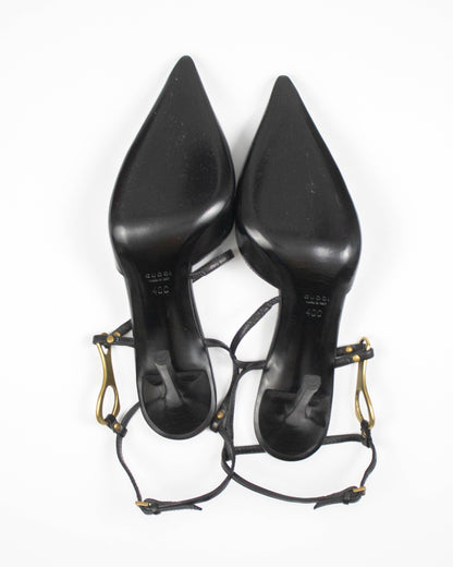 Vintage Gucci by Tom Ford Black Leather Horsebit Detail Pumps / 40 (US 10)