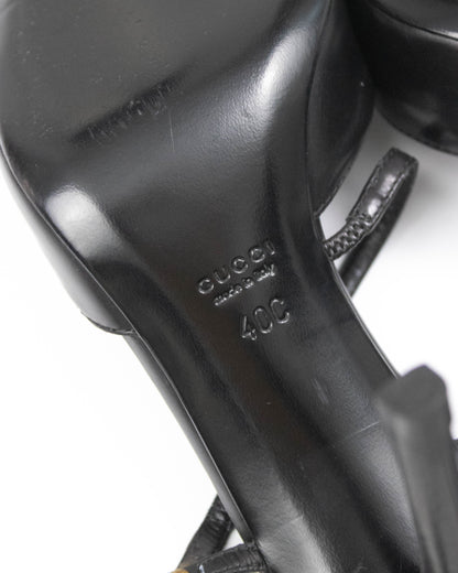 Vintage Gucci by Tom Ford Black Leather Horsebit Detail Pumps / 40 (US 10)