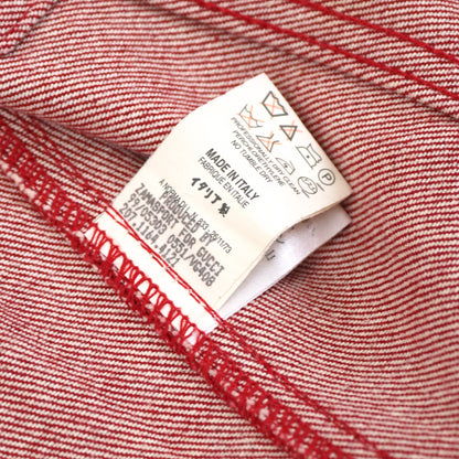 Vintage 1999 Gucci by Tom Ford Red Denim Jacket / IT 38 (XS)