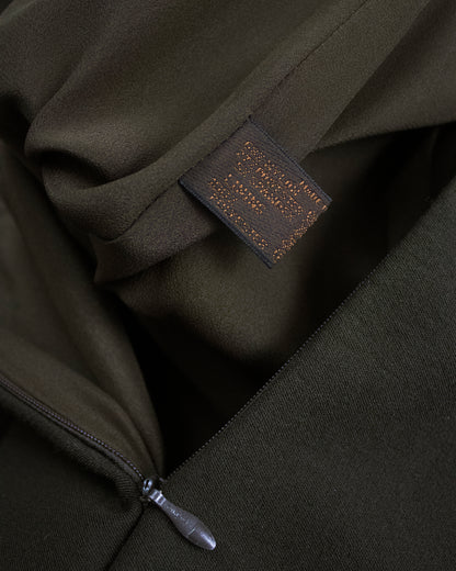 Vintage F/W 1996 Prada Brown Nylon Pencil Skirt / IT 40 (XS-S)