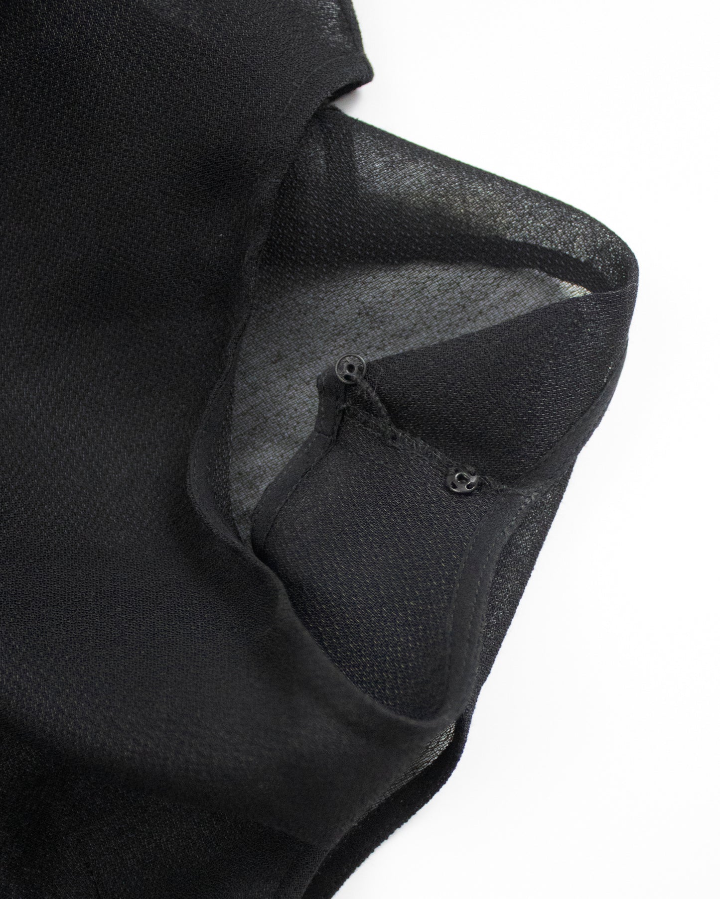 Vintage S/S 1997 Calvin Klein Collection Sheer Black Wool Nylon Dress + Slip / 4 (XS)