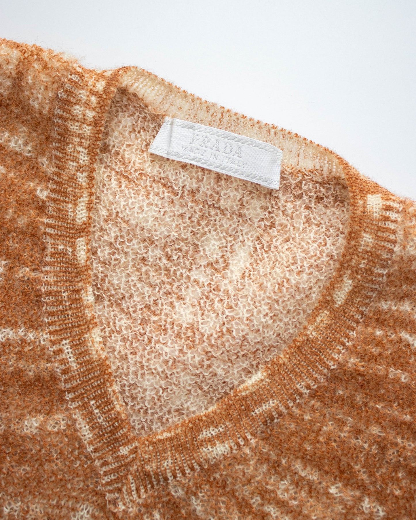 Vintage S/S 1996 Prada 'Ugly Chic' Tweed Print Wool Mohair Sweater / IT 40 (XS-S)