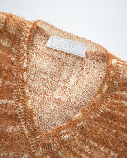 Vintage S/S 1996 Prada 'Ugly Chic' Tweed Print Wool Mohair Sweater / IT 40 (XS-S)
