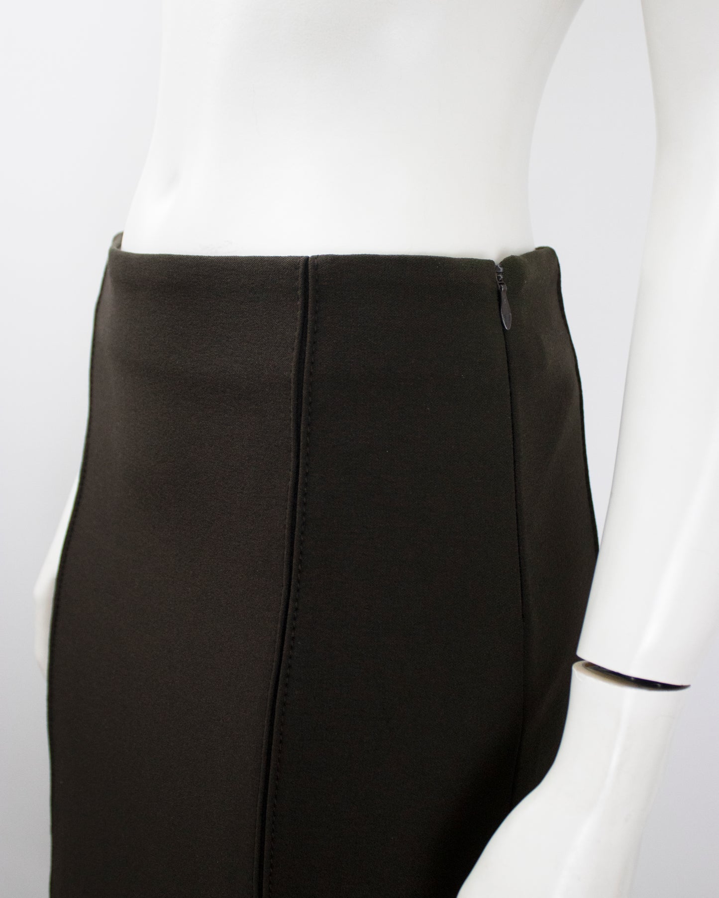 Vintage F/W 1996 Prada Brown Nylon Pencil Skirt / IT 40 (XS-S)