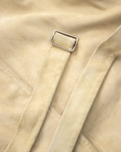 Vintage S/S 2001 Calvin Klein Collection Beige Suede Jacket Skirt Set / M