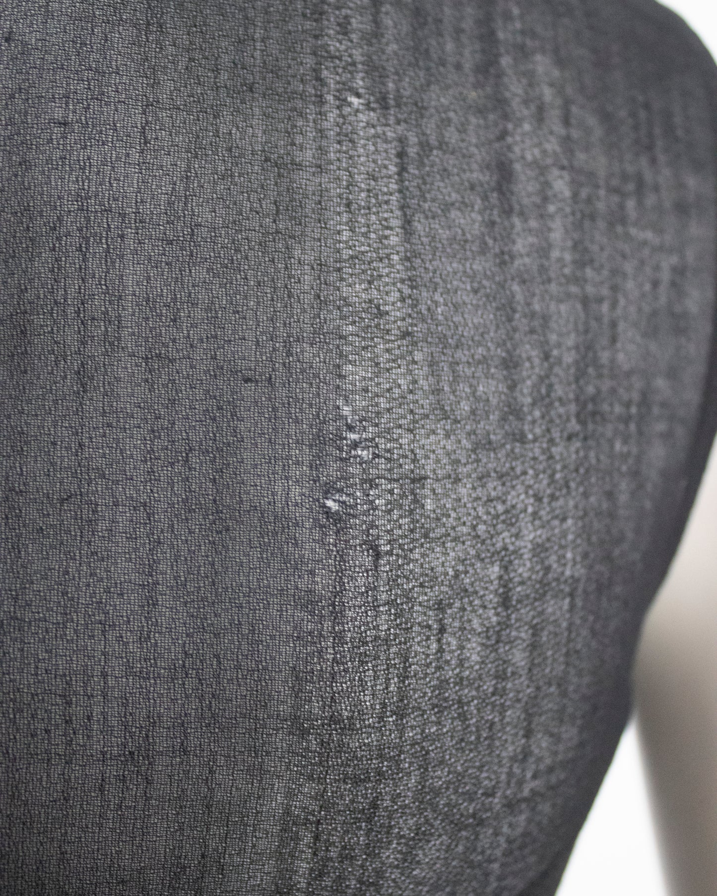 Vintage S/S 1997 Calvin Klein Collection Sheer Black Wool Nylon Dress + Slip / 4 (XS)