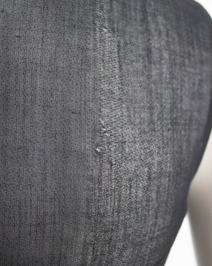 Vintage S/S 1997 Calvin Klein Collection Sheer Black Wool Nylon Dress + Slip / 4 (XS)