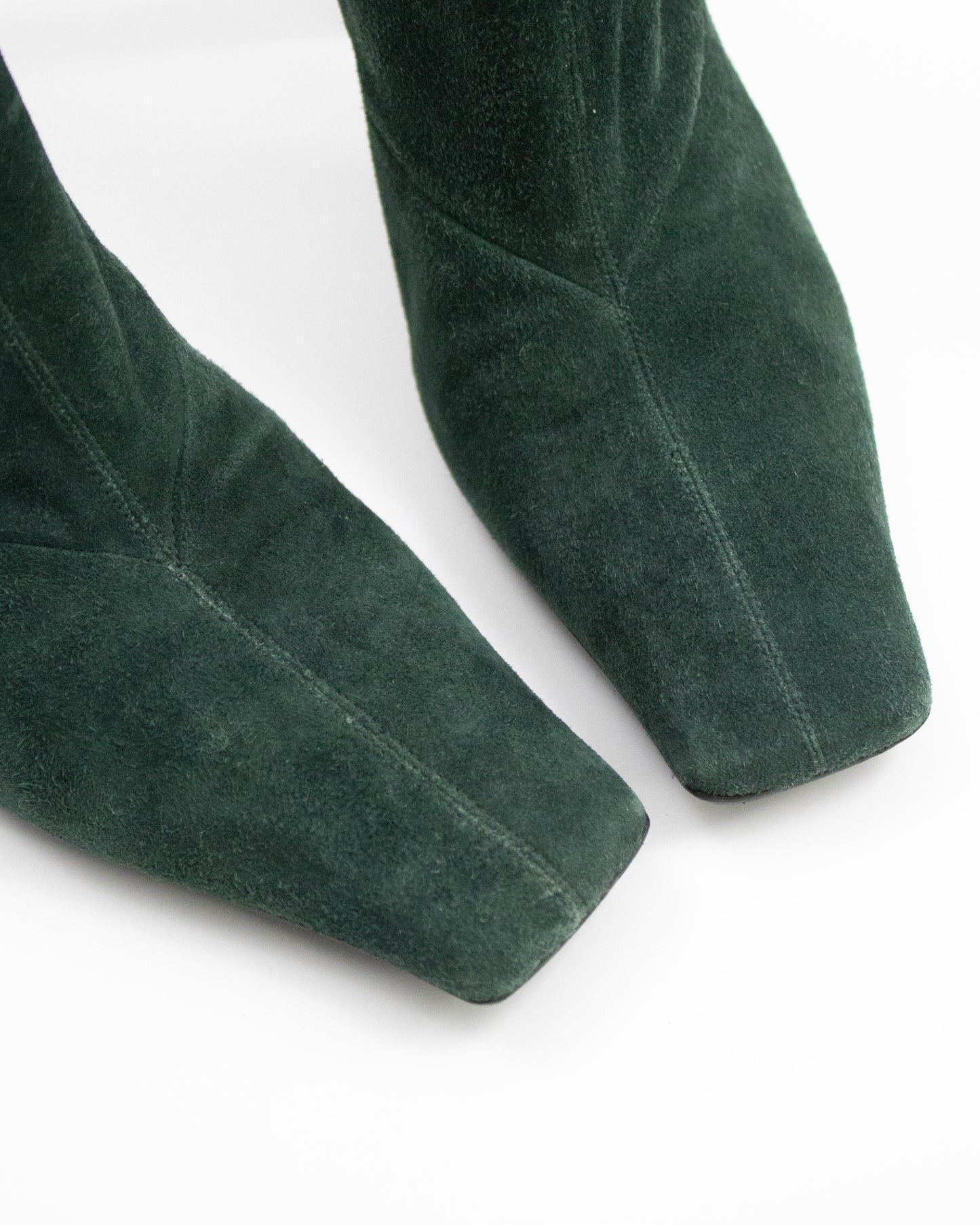 Celine by Phoebe Philo F/W 2018 Green Suede Madame Flare Boots / 36 (37)