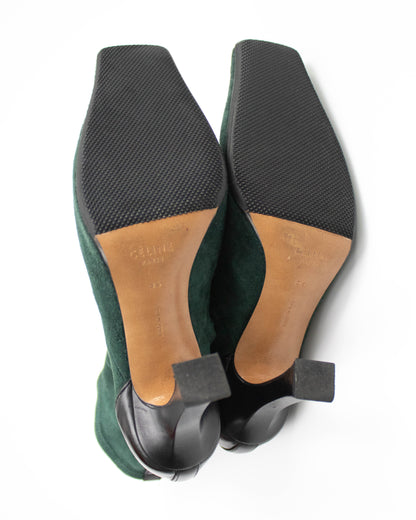 Celine by Phoebe Philo F/W 2018 Green Suede Madame Flare Boots / 36 (37)