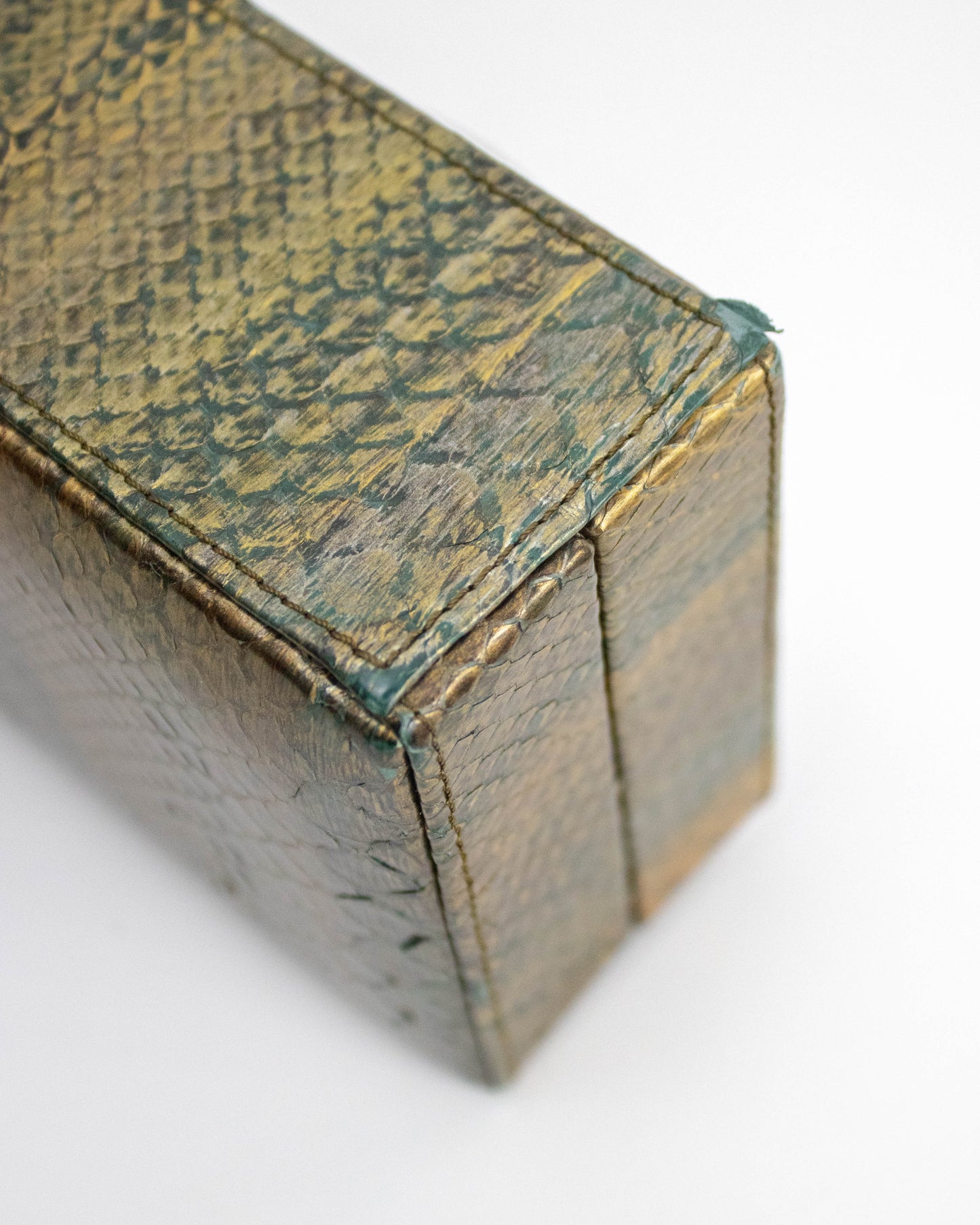 Vintage 2000s Calvin Klein Collection Python Leather Bronze/Gold Clutch Bag