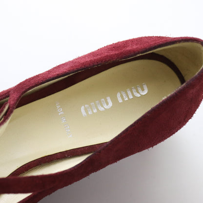 Vintage S/S 2005 Miu Miu Prada Red Suede Mary Jane Heels / 35 (36)