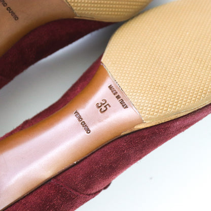 Vintage S/S 2005 Miu Miu Prada Red Suede Mary Jane Heels / 35 (36)