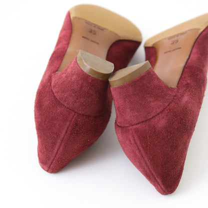 Vintage S/S 2005 Miu Miu Prada Red Suede Mary Jane Heels / 35 (36)