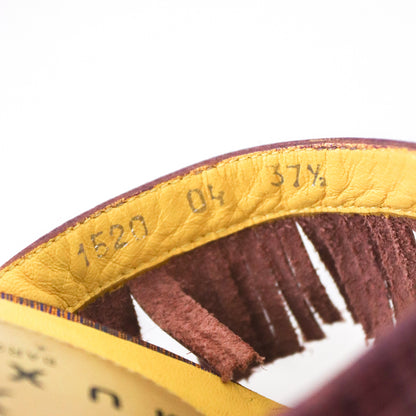 Vintage Muxart Barcelona Pointed Toe Mules Fringed Sandals / 37.5 (US 7.5)