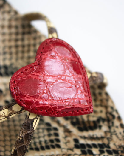 Vintage S/S 2005 Dolce&Gabbana Python Print Heart Detail Mule Heels / 37 (US 7)