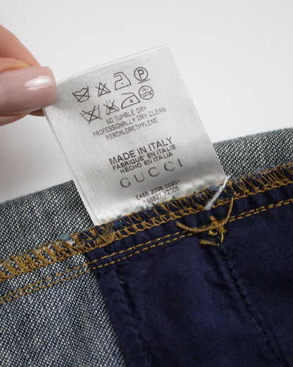 Vintage Gucci 2006 Interlocking G Monogram Denim Mini Skirt / IT 42 (S-M)